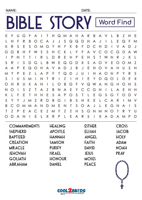 Large Print Bible Word Search Puzzles Printable Word Search Printable