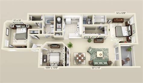 3 Bedroom Apartmenthouse Plans Futura Home Decorating