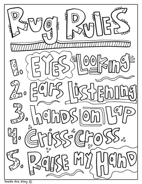 rug time coloring pages classroom doodles