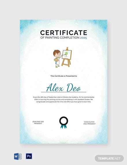 11 Painting Certificates Psd Ai Indesign And Word Designs Design