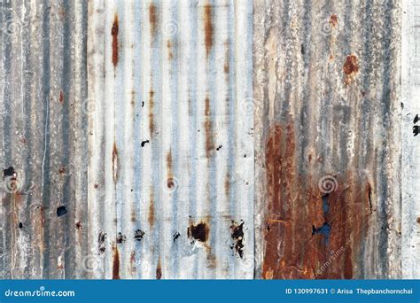 Rusty Corrugated Galvanized Steel Iron Metal Sheet Surface Gray Stock