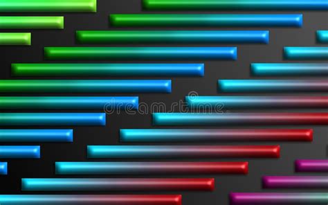 Colorful Rainbow Bars Background Abstract Dimensional Shapes