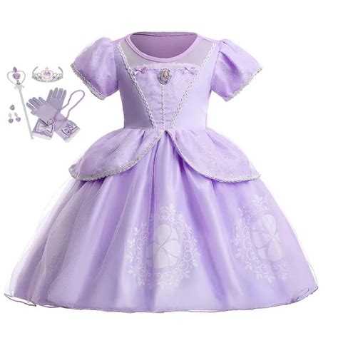 Girls Dresses Princess Sofia Dress Children Party Cosplay Costume Fancy