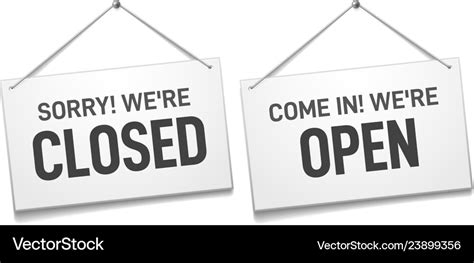 Business Open Closed Sign Shop Door Signs Boards Vector Image
