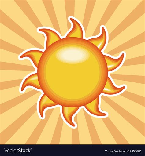 Cartoon Sun Sunny Shiny With Stripes Background Vector Image