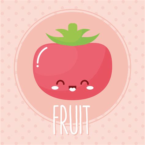 Tomato Kawaii Fruit With A Smile And Fruit Lettering 4308657 Vector Art