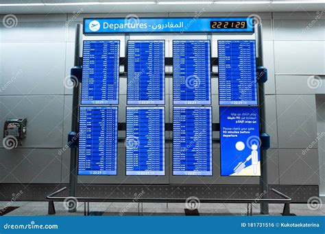 Electronic Information Board For Flight Status At The Airport Terminal