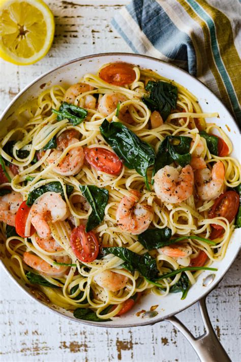 Shrimp Scampi Pasta With Spinach And Cherry Tomatoes Recipe Scampi Hot Sex Picture