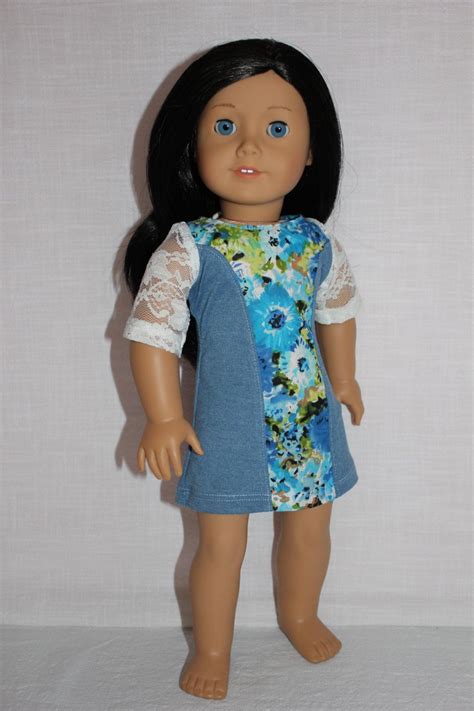 18 Inch Doll Clothes Ascot Dressblue Floral Dressfloral And Etsy 18