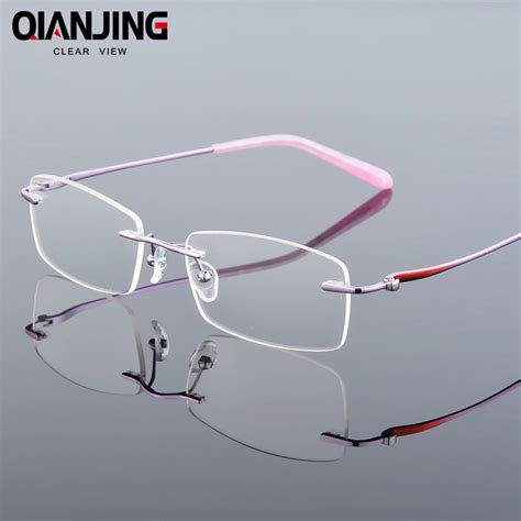 Classic Women Pure Titanium Rimless Glasses Frames Myopia Optical Frame Ultra Light Titanium