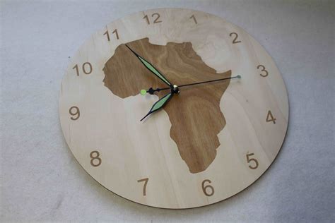 Unigue Shape Bespoke Africa Shape Clock Africa Map Wooden Etsy Etsy