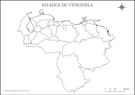 Mapa De Venezuela Para Colorear Sin Nombres