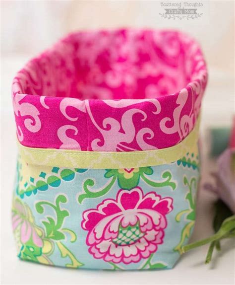 Scattered Thoughts Of A Crafty Mom How To Make A Fabric Basket