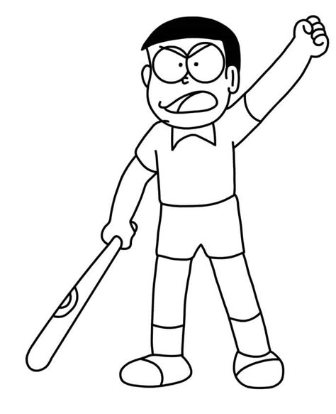 Desenhos De Nobita Zangado 1 Para Colorir E Imprimir ColorirOnline