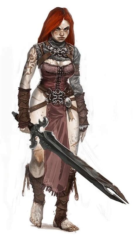 Female Barbarian Pathfinder RPG PFRPG DND D D D Fantasy Barbarian Woman Warrior Woman