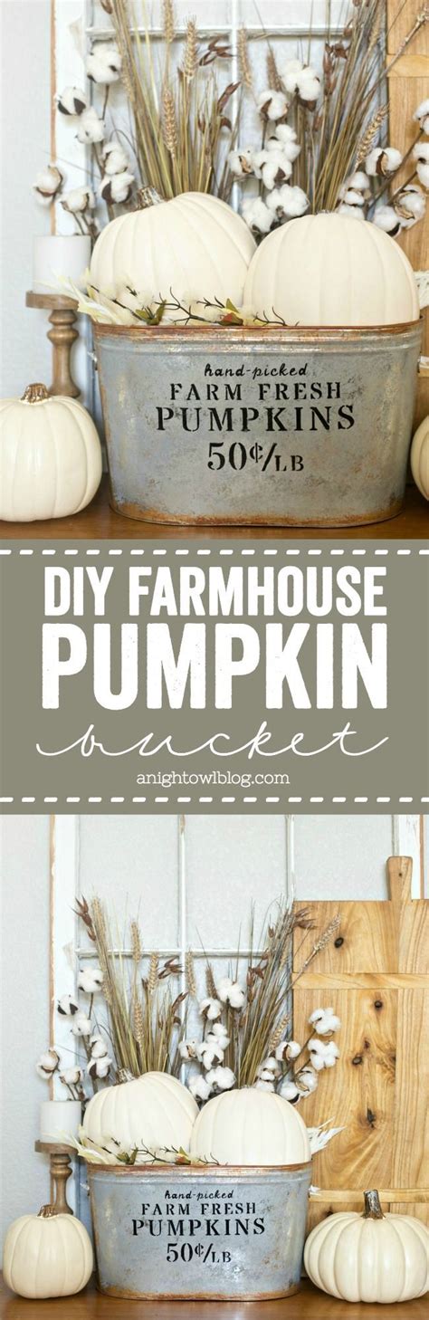 Diy Farmhouse Pumpkin Bucket Fall Decor Fall Home Decor