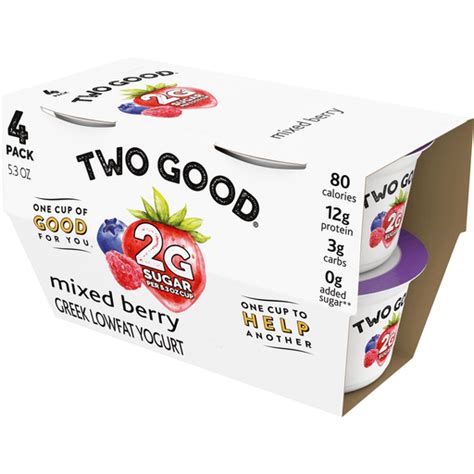 Two Good Low Fat Greek Yogurt Mixed Berry Lower Sugar Gluten Free