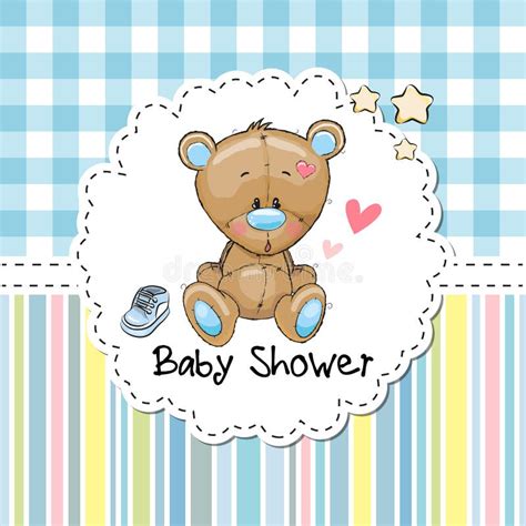 Baby Shower Greeting Card With Bear Stock Vector Illustration Of