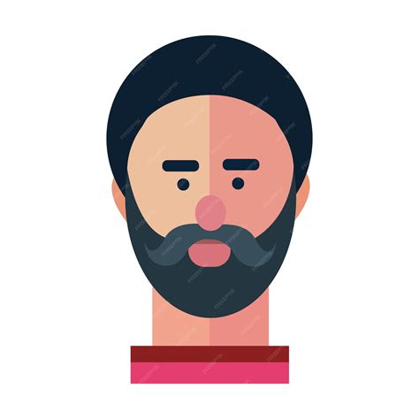 シーク教徒の男性の肖像画。ターバンに髭を生やした男の頭。顔ベクトル フラット イラスト。 プレミアムベクター