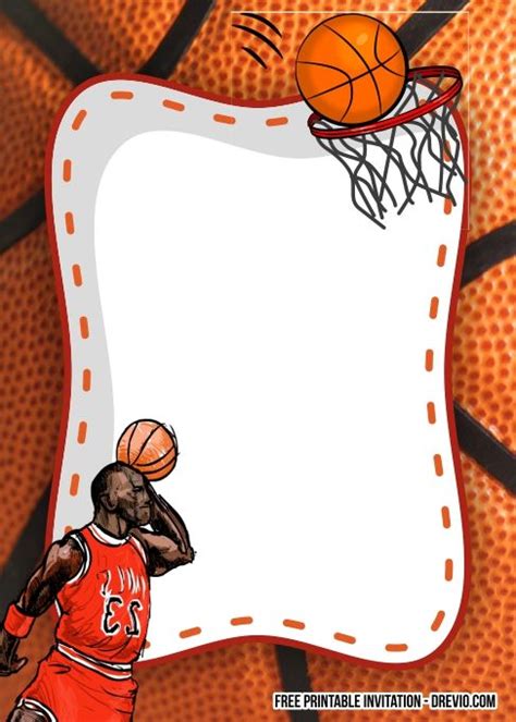 Free Printable Basketball Invitation Templates Basketball Birthday