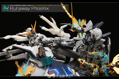 Custom Build Mobile Suit Gundam Narrative Sd Diorama Runaway Phoenix