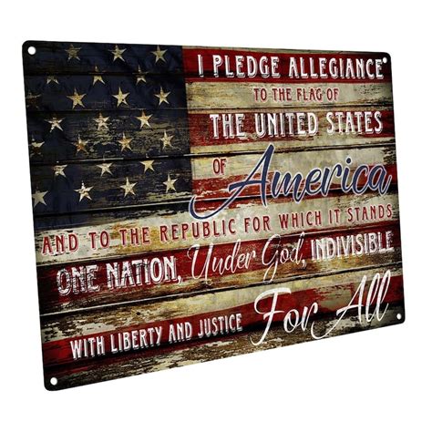 Pledge Of Allegiance Metal Sign Wall Decor For Office Or Etsy