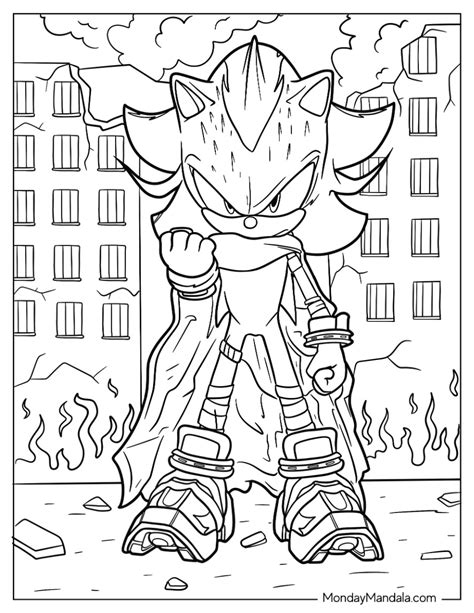 Sonic And Shadow Fighting Coloring Pages