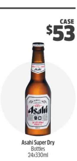 Asahi Super Dry Bottles 24x330ml Offer At Woolworths