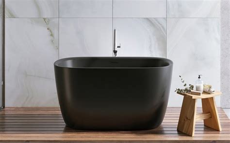 ᐈ Aquatica Lullaby 2 Graphite Black Freestanding Solid Surface Bathtub