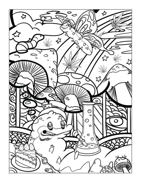 43 Aesthetic Easy Trippy Coloring Pages For Adults Stoner Coloring