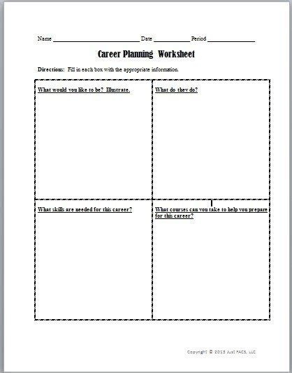 Career Exploration Worksheets For Highschool Students Worksheets Master