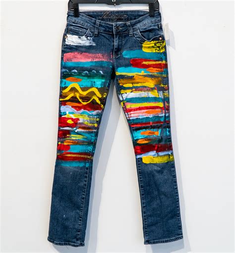 Paint Pants 22 Size 1 Hand Painted On Morgan Jeans Womens — Ten Hundred