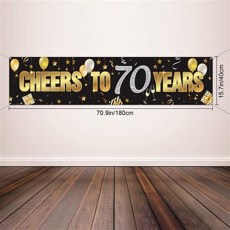 70th Birthday Banner Happy 70th Birthday Cheers To 70 Years Birthday