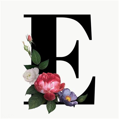 Classic And Elegant Floral Alphabet Font Letter E Transparent Png Free Image By Rawpixel