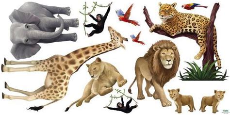 Jungle Animal Kids Murals ~wild Safari Animal Wall Decals