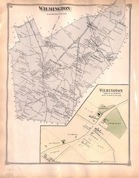 Tewksbury Wilmington Middlesex County Massachusetts Ma Map 1875