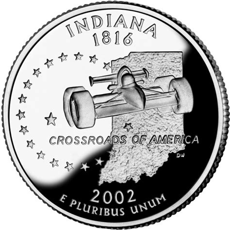 2002 S Indiana Silver Proof State Quarter Premium Collectible State