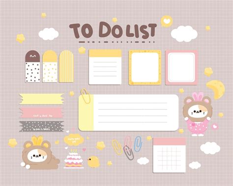 Cute Daily Planner Element Stationery Collection Cartoon Art