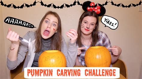 Pumpkin Carving Challenge W My Sister Youtube