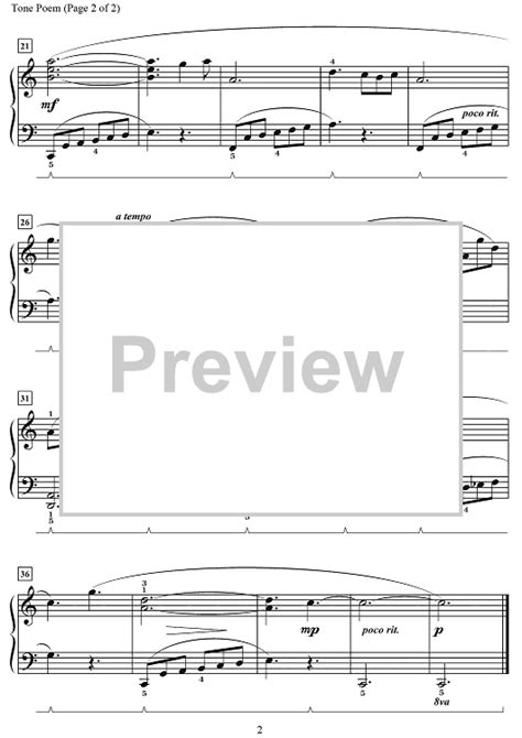 Tone Poem Sheet Music For Piano Solo Sheet Music Now
