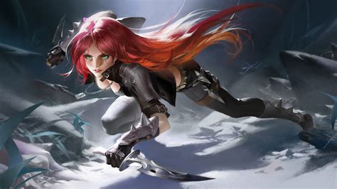 Fondos De Pantalla Videojuegos Liga De Leyendas Katarina Liga De Leyendas Girl With Weapon