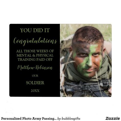 Personalized Photo Army Passing Out Plaque Passing Out
