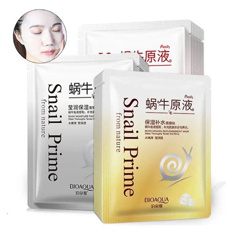 Bioaqua Snail Moisturizing Face Mask Oil Control Shrink Pores Hydrating Mask Nourish Skin Snail