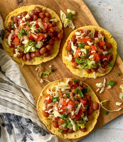 Black Bean Guacamole Tostada Open Faced Tacos Recipe By Archana S Kitchen