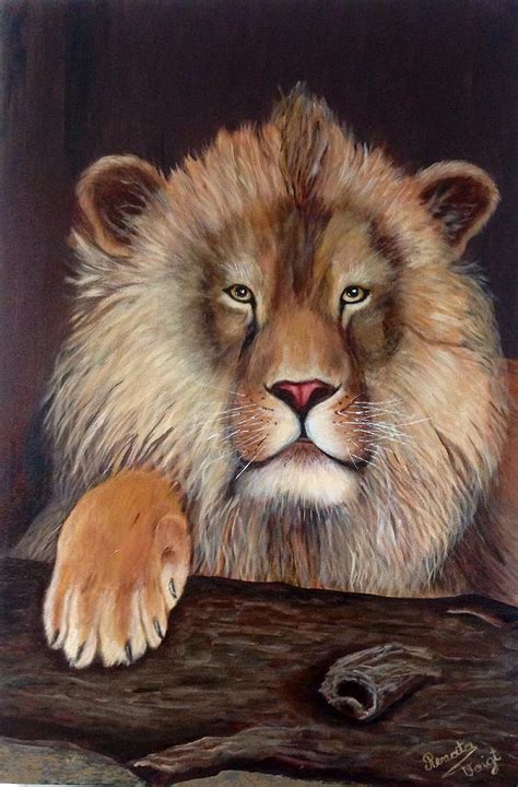 Lion Painting By Renate Voigt Fine Art America
