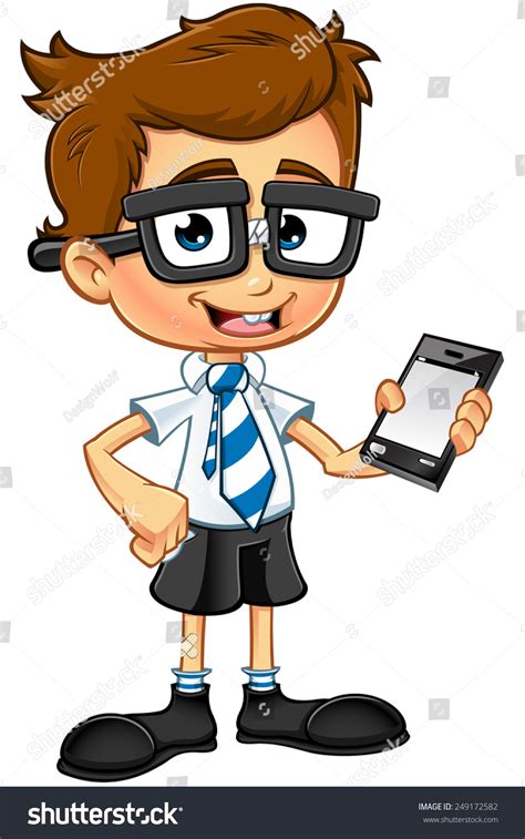 Smart Boy Cartoon Character Stock Vector Royalty Free 249172582