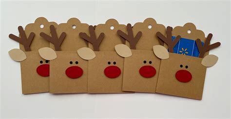 Reindeer Gift Card Holders Set Of Christmas Etsy