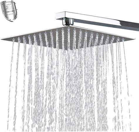 supkonxi shower square built in shower head 304 stainless steel shower head rain shower with