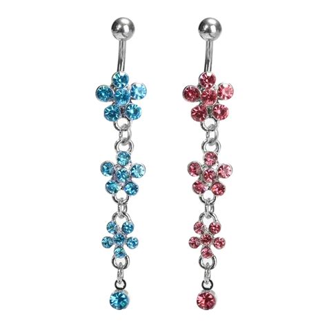 Sexy Dangle Belly Bars Rings Shellhard 316l Surgical Steel Flower Barbell Navel Belly Ring
