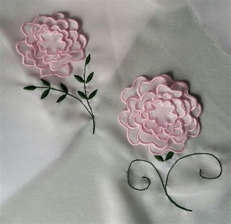 Machine Embroidery Designs 3D Flowers ITH Roses With Branch - Etsy